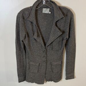 Michael Stars Charcoal Cardigan Cashmere & Wool Sweater Blazer